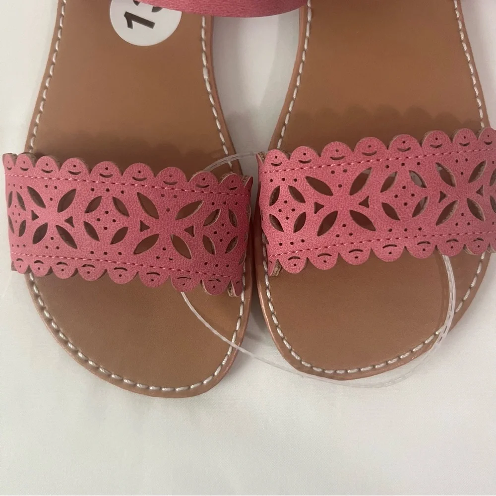 Rachel Shoes Pink and Tan Strap &‎ Buckle Sandals, Size 13, NWOT